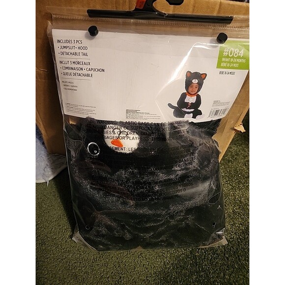 New Cuddly Black Cat Animal Kitty, Infant 18-24 Months Halloween Child Costume - Picture 4 of 7